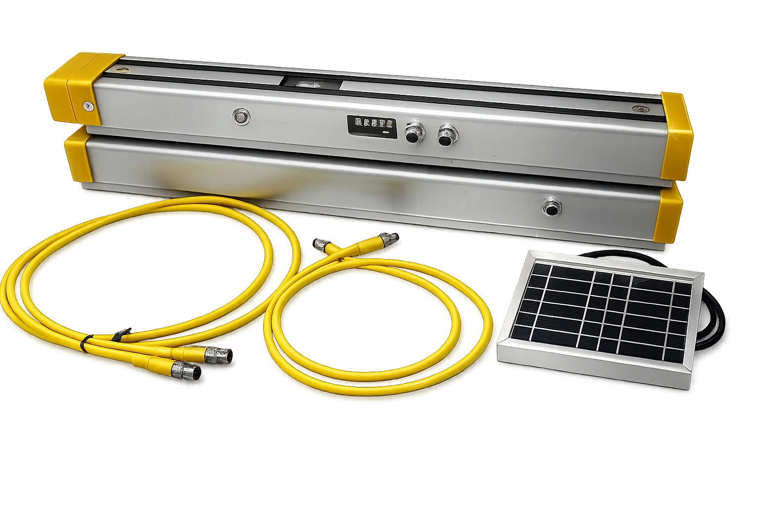 Bilancia per alveari Hive-Tech V.3: barre, pannello solare, sensore interno e cavi di connessione